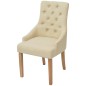vidaXL Esszimmerstühle 2 Stk. Creme Stoff vidaXL Esszimmerstühle 2 Stk. Creme Stoff