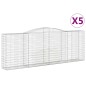 vidaXL Gabionen mit Hochbogen 5 Stk. 400x50x140/160cm Verzinktes Eisen vidaXL Gabionen mit Hochbogen 5 Stk. 400x50x140/160cm Verzinktes Eisen