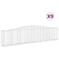 vidaXL Gabionen mit Hochbogen 9 Stk. 400x30x80/100cm Verzinktes Eisen vidaXL Gabionen mit Hochbogen 9 Stk. 400x30x80/100cm Verzinktes Eisen