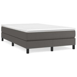 vidaXL Boxspringbett mit Matratze Grau 120x200 cm Kunstleder