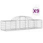 vidaXL Gabionen mit Hochbogen 9 Stk. 200x50x40/60 cm Verzinktes Eisen vidaXL Gabionen mit Hochbogen 9 Stk. 200x50x40/60 cm Verzinktes Eisen