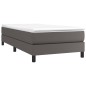 vidaXL Boxspringbett mit Matratze Grau 90x190 cm Kunstleder vidaXL Boxspringbett mit Matratze Grau 90x190 cm Kunstleder