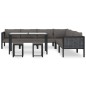 9-tlg. Garten-Lounge-Set mit Auflagen Poly Rattan Anthrazit 9-tlg. Garten-Lounge-Set mit Auflagen Poly Rattan Anthrazit