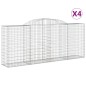vidaXL Gabionen mit Hochbogen 4 Stk. 300x50x120/140cm Verzinktes Eisen vidaXL Gabionen mit Hochbogen 4 Stk. 300x50x120/140cm Verzinktes Eisen