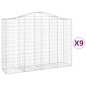 vidaXL Gabionen mit Hochbogen 9 Stk. 200x50x140/160cm Verzinktes Eisen vidaXL Gabionen mit Hochbogen 9 Stk. 200x50x140/160cm Verzinktes Eisen