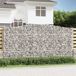 vidaXL Gabionen mit Hochbogen 5 Stk. 400x30x200/220cm Verzinktes Eisen