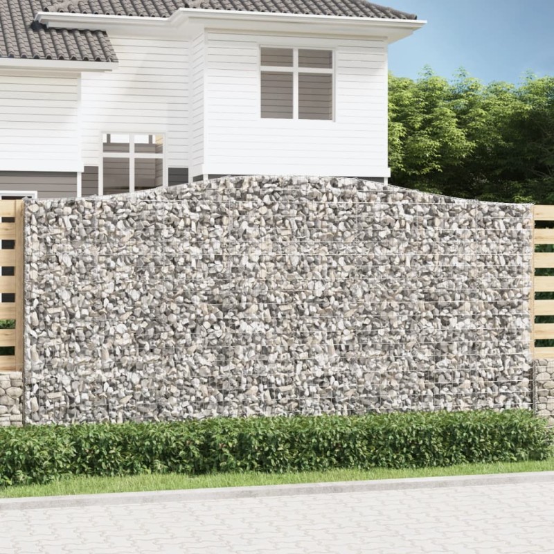 vidaXL Gabionen mit Hochbogen 5 Stk. 400x30x200/220cm Verzinktes Eisen vidaXL Gabionen mit Hochbogen 5 Stk. 400x30x200/220cm Verzinktes Eisen