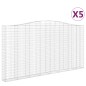 vidaXL Gabionen mit Hochbogen 5 Stk. 400x30x200/220cm Verzinktes Eisen vidaXL Gabionen mit Hochbogen 5 Stk. 400x30x200/220cm Verzinktes Eisen