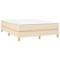 vidaXL Boxspringbett mit Matratze Creme 140x190 cm Stoff vidaXL Boxspringbett mit Matratze Creme 140x190 cm Stoff