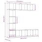 vidaXL 3-tlg. Bücherregal-/TV-Schrank-Set Grau Sonoma 180x30x180 cm vidaXL 3-tlg. Bücherregal-/TV-Schrank-Set Grau Sonoma 180x30x180 cm