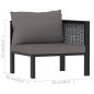 Sofa-Eckelement mit Linker Armlehne Poly Rattan Anthrazit Sofa-Eckelement mit Linker Armlehne Poly Rattan Anthrazit