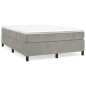 vidaXL Boxspringbett mit Matratze Hellgrau 140x190 cm Samt vidaXL Boxspringbett mit Matratze Hellgrau 140x190 cm Samt