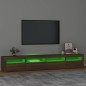 vidaXL TV-Schrank mit LED-Leuchten Braun Eichen-Optik 240x35x40 cm vidaXL TV-Schrank mit LED-Leuchten Braun Eichen-Optik 240x35x40 cm