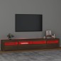 vidaXL TV-Schrank mit LED-Leuchten Braun Eichen-Optik 240x35x40 cm vidaXL TV-Schrank mit LED-Leuchten Braun Eichen-Optik 240x35x40 cm