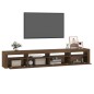 vidaXL TV-Schrank mit LED-Leuchten Braun Eichen-Optik 240x35x40 cm vidaXL TV-Schrank mit LED-Leuchten Braun Eichen-Optik 240x35x40 cm