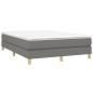 vidaXL Boxspringbett mit Matratze Dunkelgrau 140x200 cm Stoff vidaXL Boxspringbett mit Matratze Dunkelgrau 140x200 cm Stoff