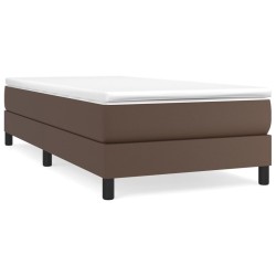 vidaXL Boxspringbett mit Matratze Braun 100x200 cm Kunstleder