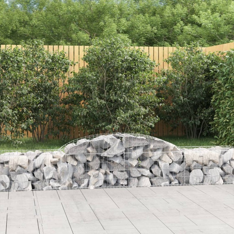 vidaXL Gabionen mit Hochbogen 12 Stk. 300x50x40/60 cm Verzinktes Eisen vidaXL Gabionen mit Hochbogen 12 Stk. 300x50x40/60 cm Verzinktes Eisen