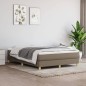 vidaXL Boxspringbett mit Matratze Taupe 140x200 cm Stoff vidaXL Boxspringbett mit Matratze Taupe 140x200 cm Stoff