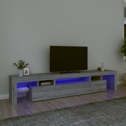 vidaXL TV-Schrank mit LED-Leuchten Grau Sonoma 215x36,5x40 cm