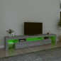 vidaXL TV-Schrank mit LED-Leuchten Grau Sonoma 215x36,5x40 cm vidaXL TV-Schrank mit LED-Leuchten Grau Sonoma 215x36,5x40 cm