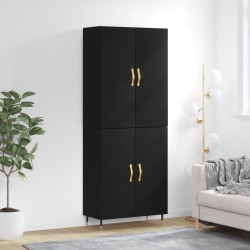 Highboard Schwarz 69,5x34x180 cm Holzwerkstoff