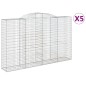 vidaXL Gabionen mit Hochbogen 5 Stk. 300x50x180/200cm Verzinktes Eisen vidaXL Gabionen mit Hochbogen 5 Stk. 300x50x180/200cm Verzinktes Eisen