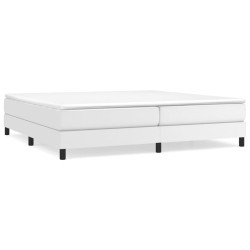 vidaXL Boxspringbett mit Matratze Weiß 200x200 cm Kunstleder
