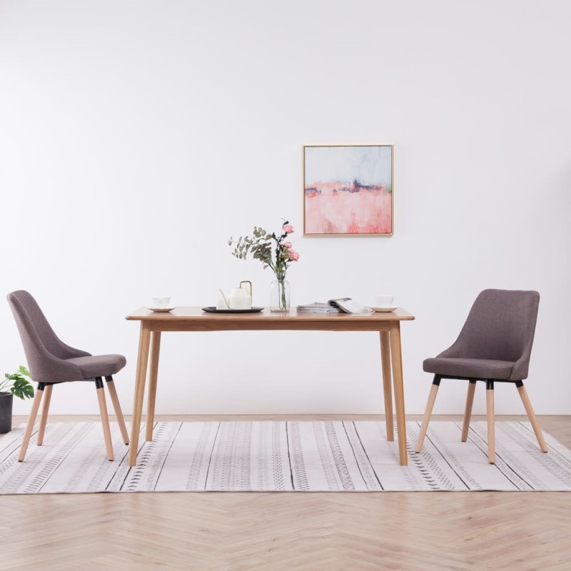 Esszimmerstühle 2 Stk. Taupe Stoff Esszimmerstühle 2 Stk. Taupe Stoff