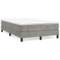 vidaXL Boxspringbett mit Matratze Hellgrau 120x200 cm Samt vidaXL Boxspringbett mit Matratze Hellgrau 120x200 cm Samt