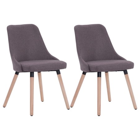 Esszimmerstühle 2 Stk. Taupe Stoff