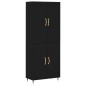 Highboard Schwarz 69,5x34x180 cm Holzwerkstoff Highboard Schwarz 69,5x34x180 cm Holzwerkstoff