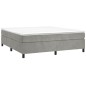 vidaXL Boxspringbett mit Matratze Hellgrau 200x200 cm Samt vidaXL Boxspringbett mit Matratze Hellgrau 200x200 cm Samt