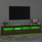 vidaXL TV-Schrank mit LED-Leuchten Braun Eichen-Optik 210x35x40 cm vidaXL TV-Schrank mit LED-Leuchten Braun Eichen-Optik 210x35x40 cm