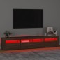 vidaXL TV-Schrank mit LED-Leuchten Braun Eichen-Optik 210x35x40 cm vidaXL TV-Schrank mit LED-Leuchten Braun Eichen-Optik 210x35x40 cm