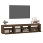 vidaXL TV-Schrank mit LED-Leuchten Braun Eichen-Optik 210x35x40 cm vidaXL TV-Schrank mit LED-Leuchten Braun Eichen-Optik 210x35x40 cm