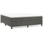 vidaXL Boxspringbett mit Matratze Dunkelgrau 180x200 cm Samt vidaXL Boxspringbett mit Matratze Dunkelgrau 180x200 cm Samt