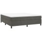 vidaXL Boxspringbett mit Matratze Dunkelgrau 180x200 cm Samt vidaXL Boxspringbett mit Matratze Dunkelgrau 180x200 cm Samt