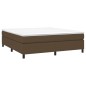 vidaXL Boxspringbett mit Matratze Dunkelbraun 180x200 cm Stoff vidaXL Boxspringbett mit Matratze Dunkelbraun 180x200 cm Stoff