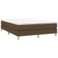 vidaXL Boxspringbett mit Matratze Dunkelbraun 140x200 cm Stoff vidaXL Boxspringbett mit Matratze Dunkelbraun 140x200 cm Stoff