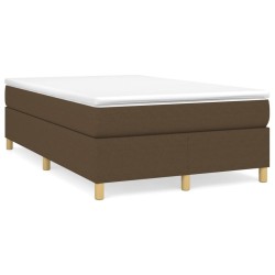 vidaXL Boxspringbett mit Matratze Dunkelbraun 120x200 cm Stoff