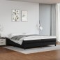 vidaXL Boxspringbett mit Matratze Schwarz 200x200 cm Kunstleder vidaXL Boxspringbett mit Matratze Schwarz 200x200 cm Kunstleder