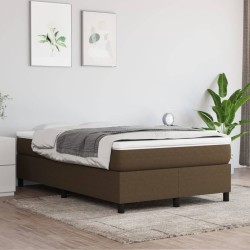 vidaXL Boxspringbett mit Matratze Dunkelbraun 120x200 cm Stoff