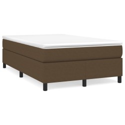vidaXL Boxspringbett mit Matratze Dunkelbraun 120x200 cm Stoff