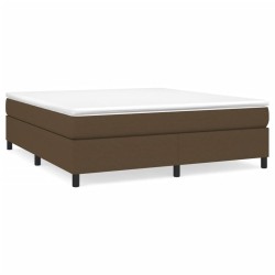 vidaXL Boxspringbett mit Matratze Dunkelbraun 160x200 cm Stoff