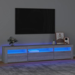 vidaXL TV-Schrank mit LED-Leuchten Grau Sonoma 195x35x40 cm