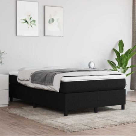 vidaXL Boxspringbett mit Matratze Schwarz 120x200 cm Stoff
