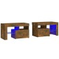 vidaXL Nachttische 2 Stk. mit LED-Leuchten Räuchereiche 70x36,5x40 cm vidaXL Nachttische 2 Stk. mit LED-Leuchten Räuchereiche 70x36,5x40 cm