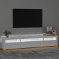 vidaXL TV-Schrank mit LED-Leuchten Hochglanz-Weiß 210x35x40 cm vidaXL TV-Schrank mit LED-Leuchten Hochglanz-Weiß 210x35x40 cm