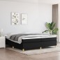 vidaXL Boxspringbett mit Matratze Schwarz 200x200 cm Stoff vidaXL Boxspringbett mit Matratze Schwarz 200x200 cm Stoff
